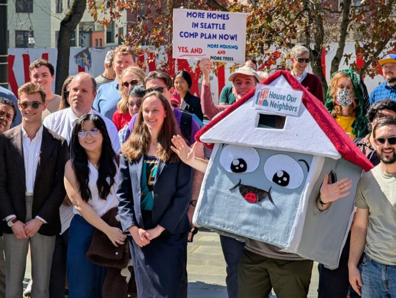 Housing advocates rally at Seattle City Hall, April 8 2026